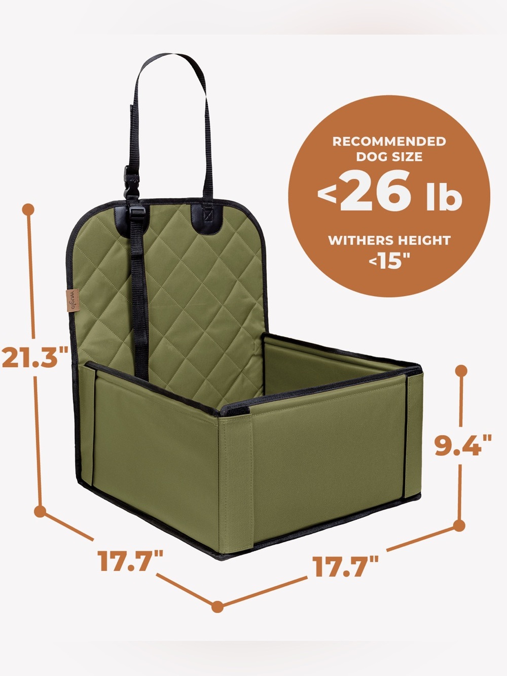 Sturdy Compact Dog Car Seat - 3 straps - eliminate interior dog hair & scratches - Picture 3 of 9